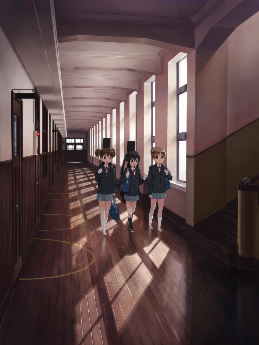 nakano azusa, hirasawa ui, and suzuki jun (k-on!) drawn by isou_nagi