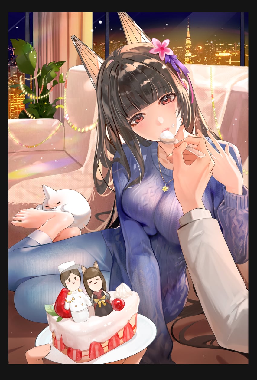akagi and galo (warship girls r) drawn by deer_gu_fu_fu_ball