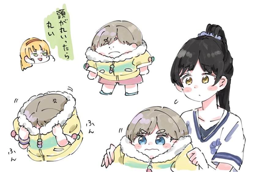 heanna sumire, tang keke, and hazuki ren (love live! and 1 more) drawn by moso_(expect66)
