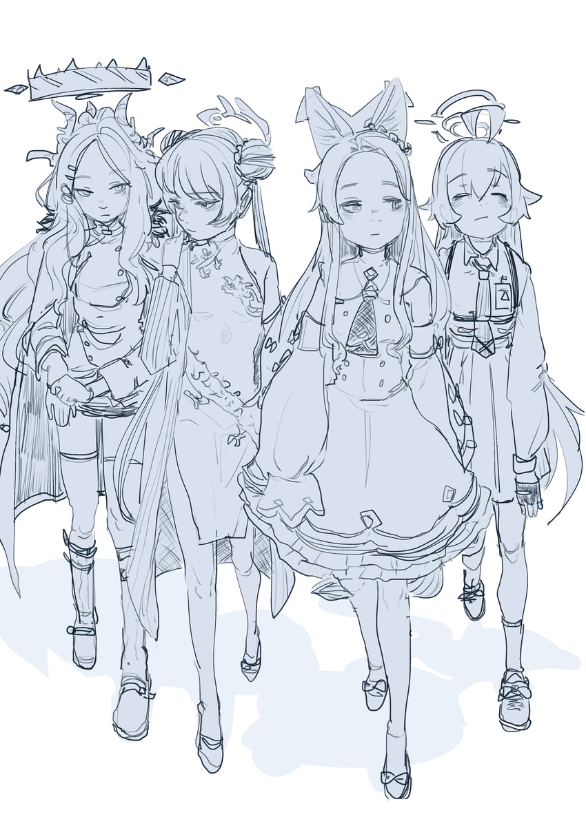 hina, hoshino, kisaki, and seia (blue archive) drawn by re24