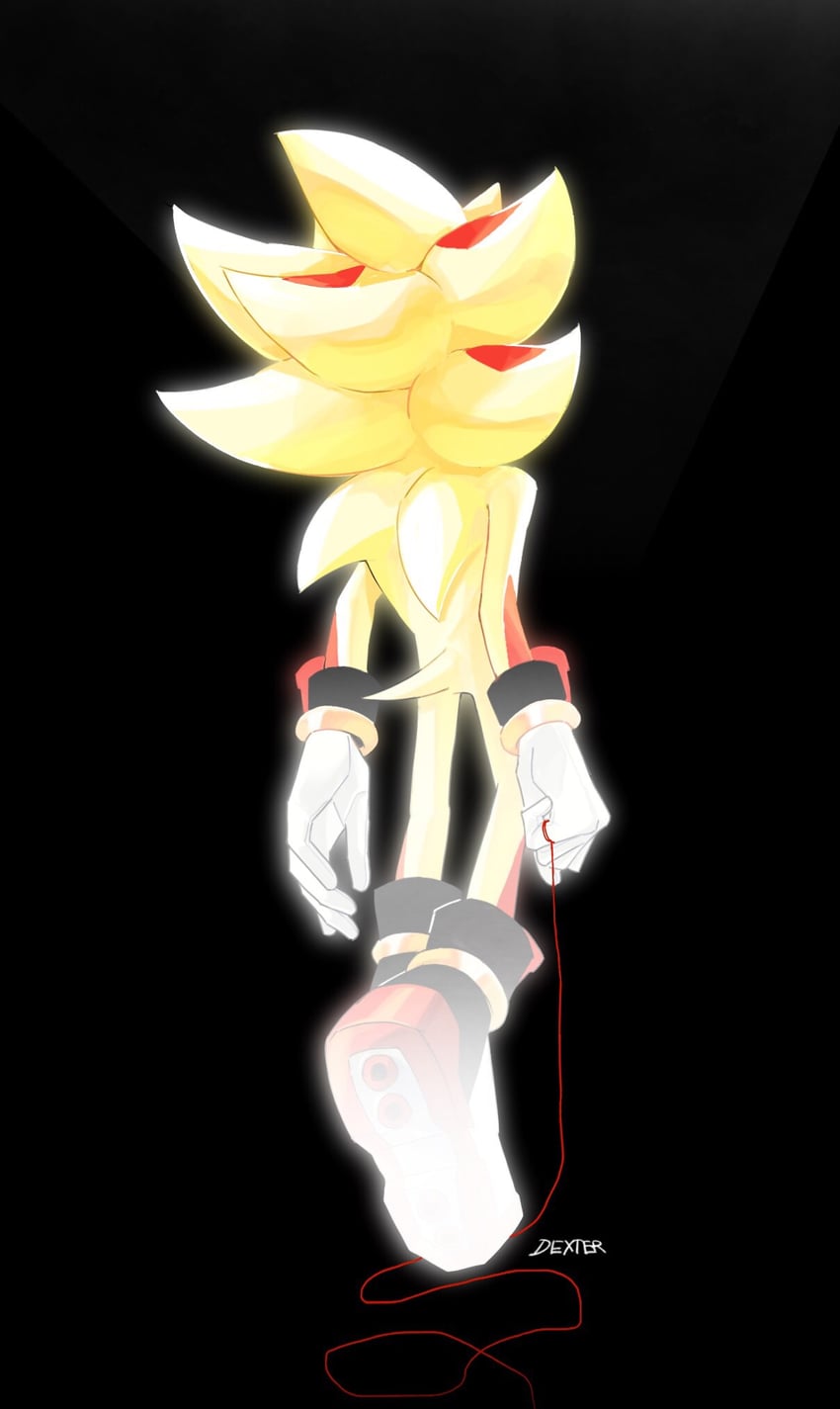 shadow the hedgehog and super shadow (sonic) drawn by dexter308917