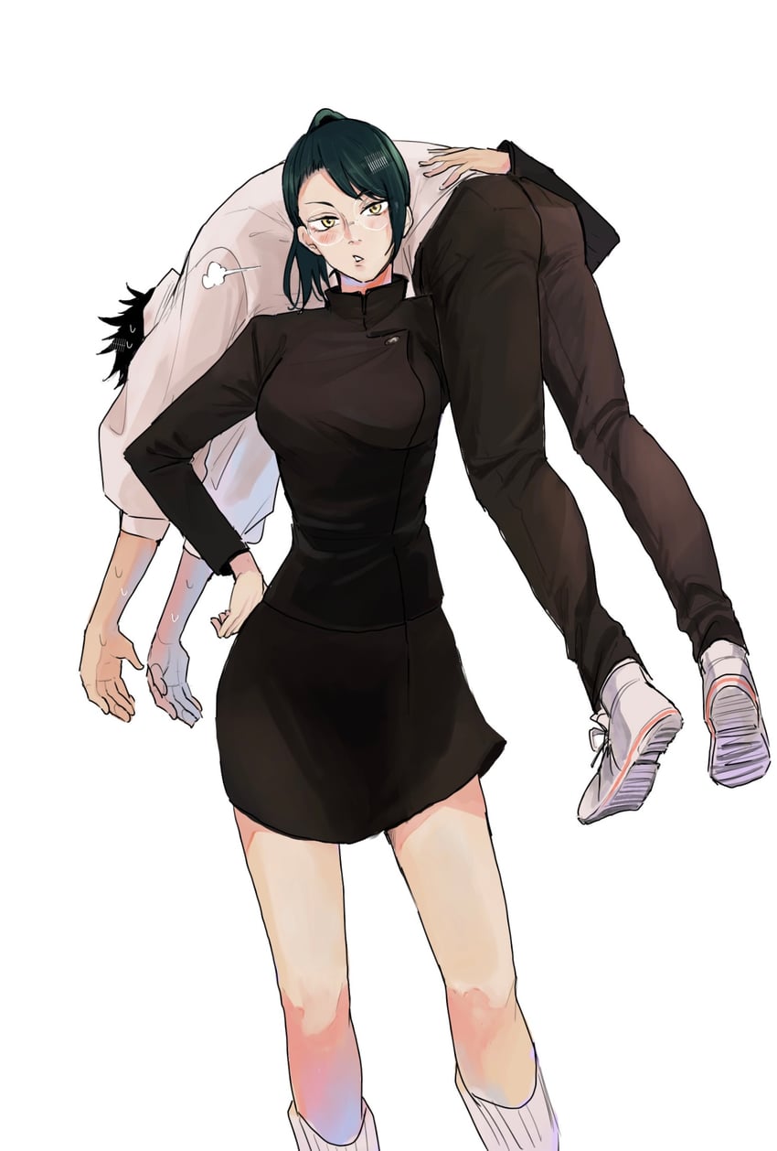 zen'in maki and okkotsu yuuta (jujutsu kaisen) drawn by kudan_(itisarudomo)