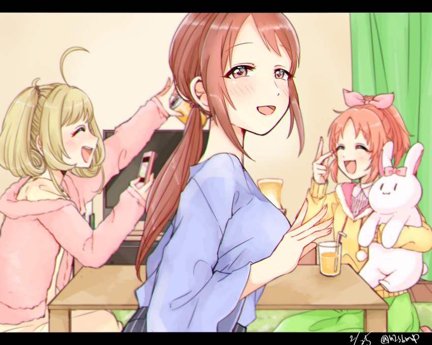 abe nana, mifune miyu, and sato shin (idolmaster and 1 more) drawn by choko_omochi