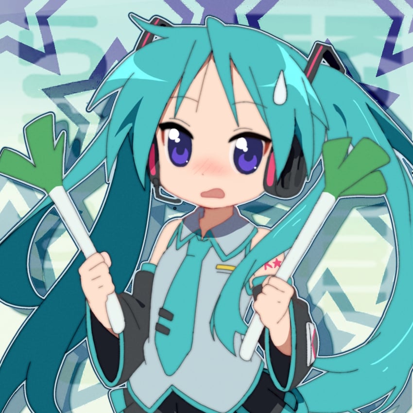 hatsune miku and hiiragi kagami (vocaloid and 1 more) drawn by wuju59