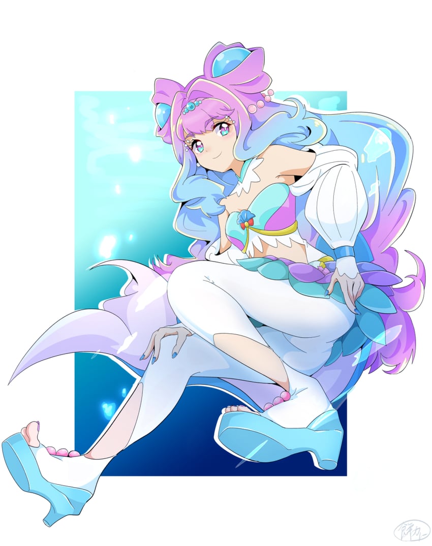 laura la mer and cure la mer (precure and 1 more) drawn by mochi_curry