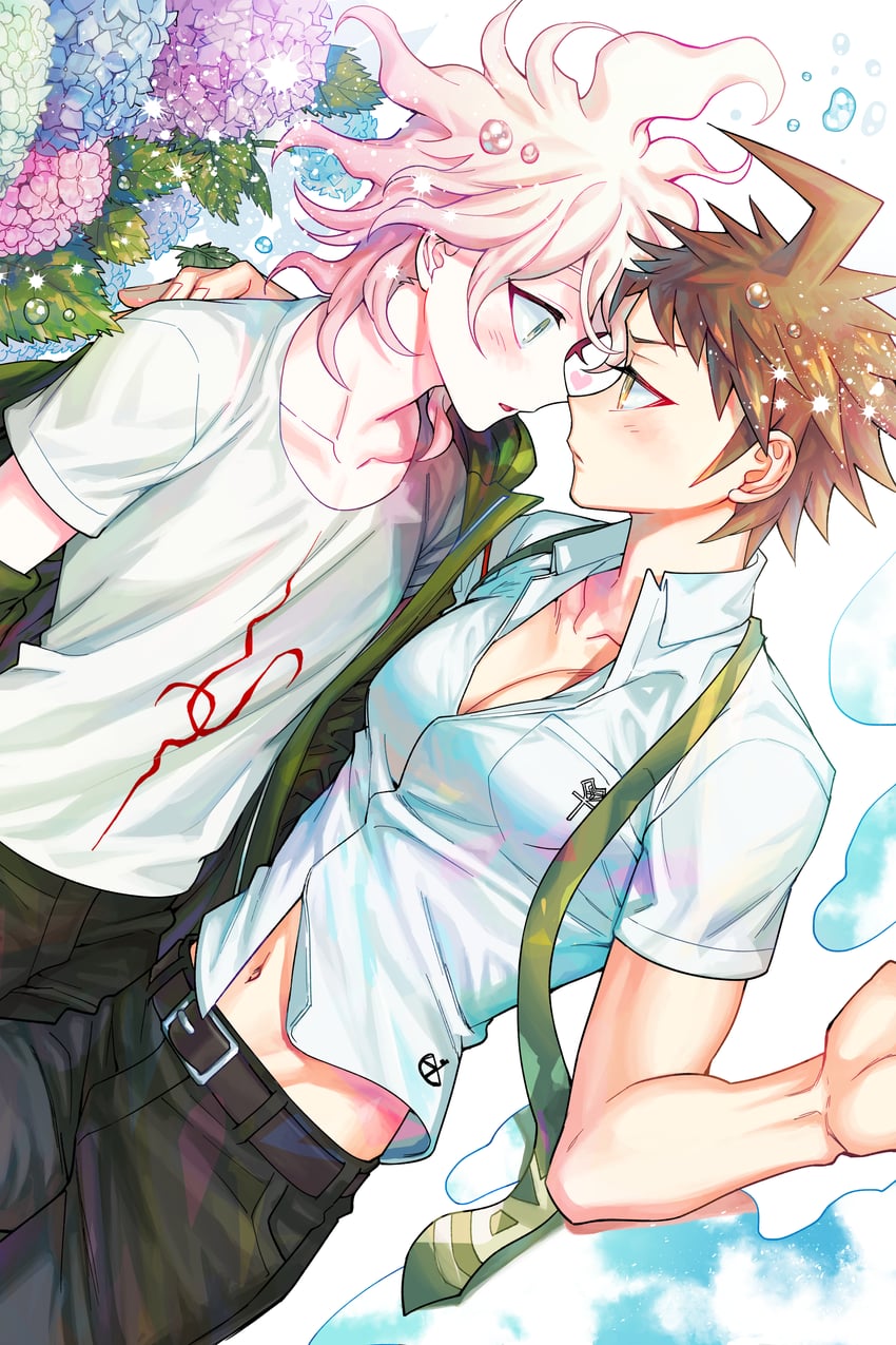komaeda nagito and hinata hajime (danganronpa and 1 more) drawn by uurin