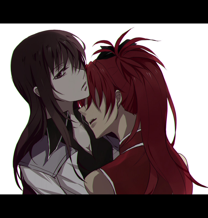 akemi homura and sakura kyoko (mahou shoujo madoka magica) drawn by thorn_(ashthorn)
