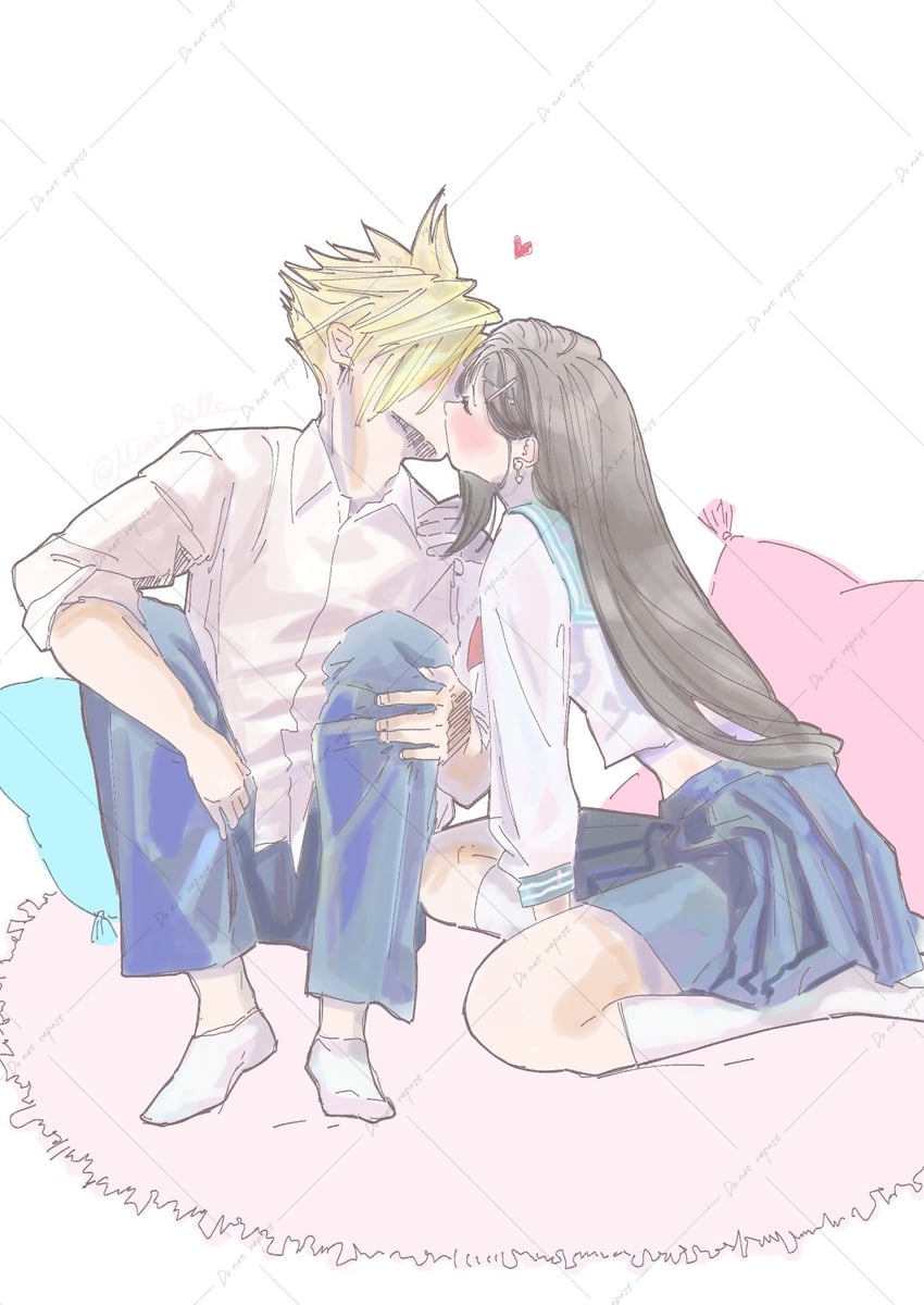 tifa lockhart and cloud strife (final fantasy and 2 more) drawn by mimi_belle