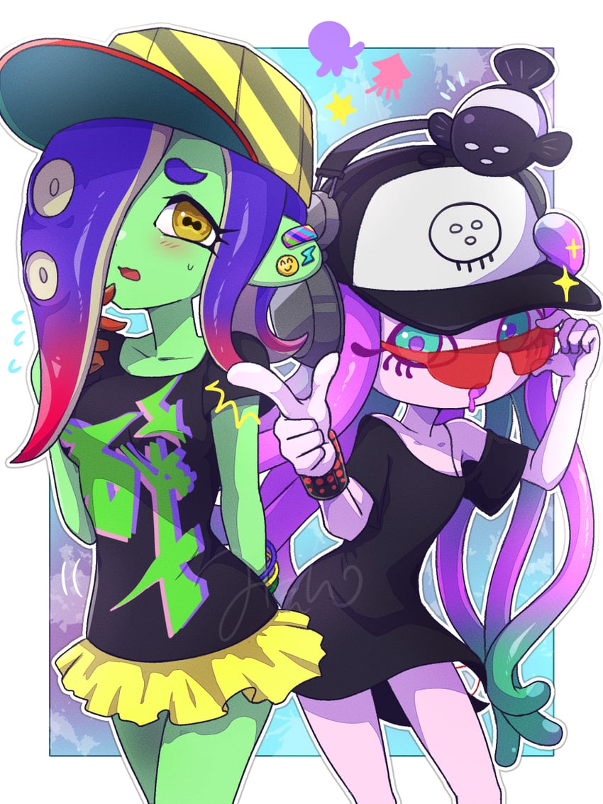 harmony, harmony's clownfish, and dedf1sh (splatoon and 2 more) drawn by togeshiro_azami