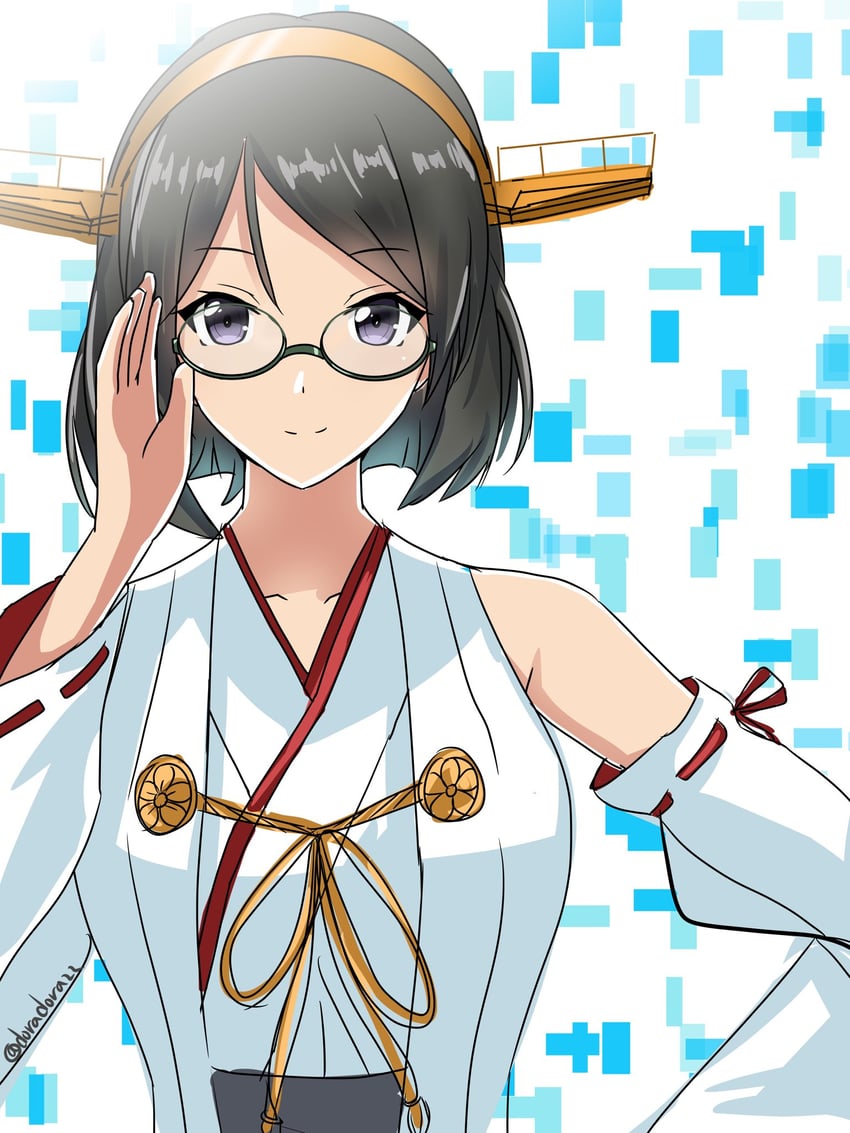 kirishima and kirishima kai ni (kantai collection) drawn by roko_roko_(doradorazz)