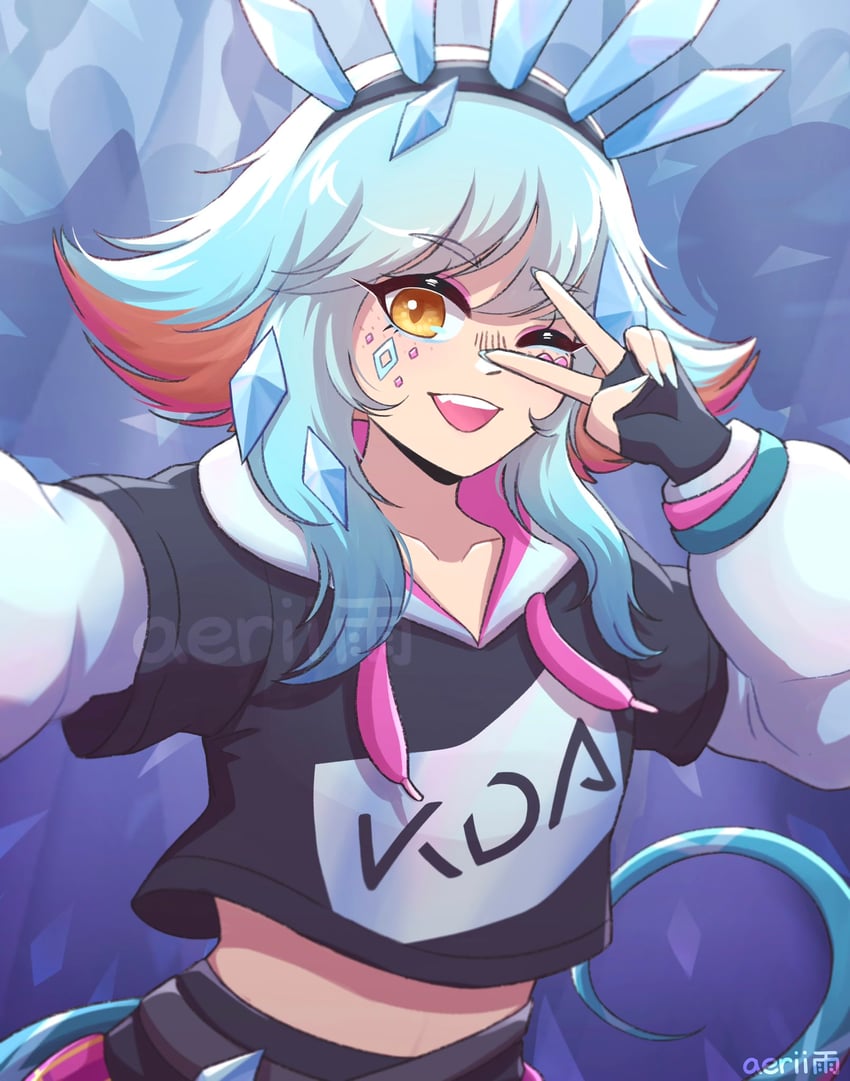 neeko and k/da neeko (league of legends and 1 more) drawn by aeriiyu