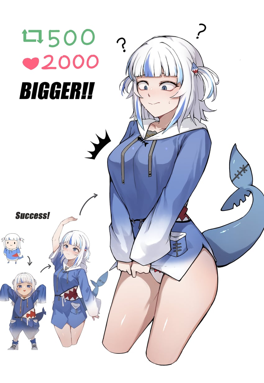gawr gura (hololive and 1 more) drawn by iver_(reviolet)