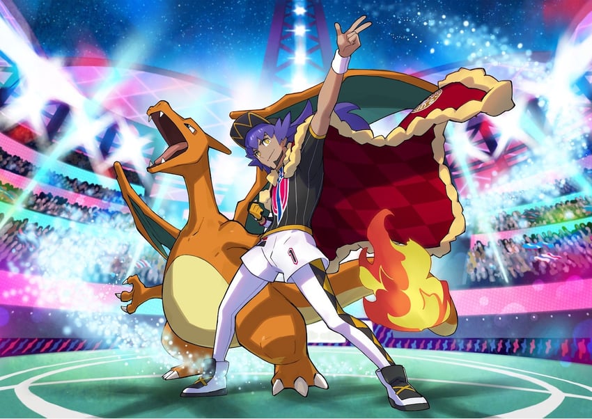 leon and charizard (pokemon and 1 more) drawn by saitou_naoki