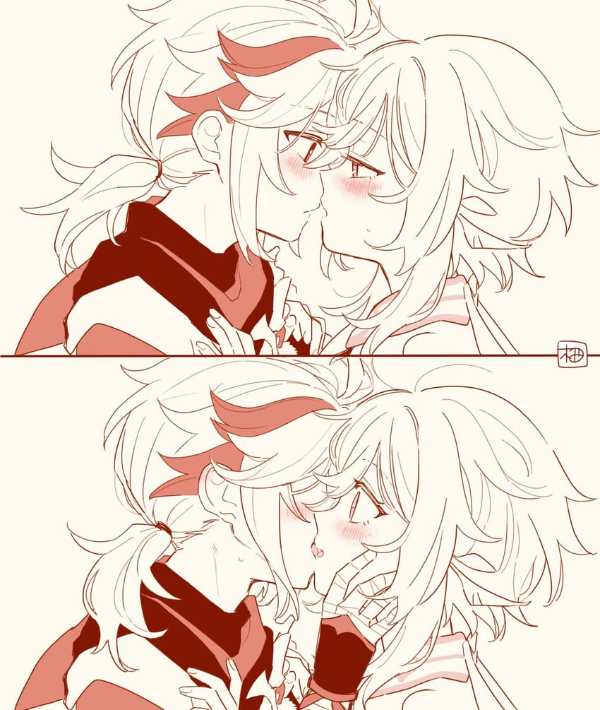 lumine and kaedehara kazuha (genshin impact) drawn by sumika_nl