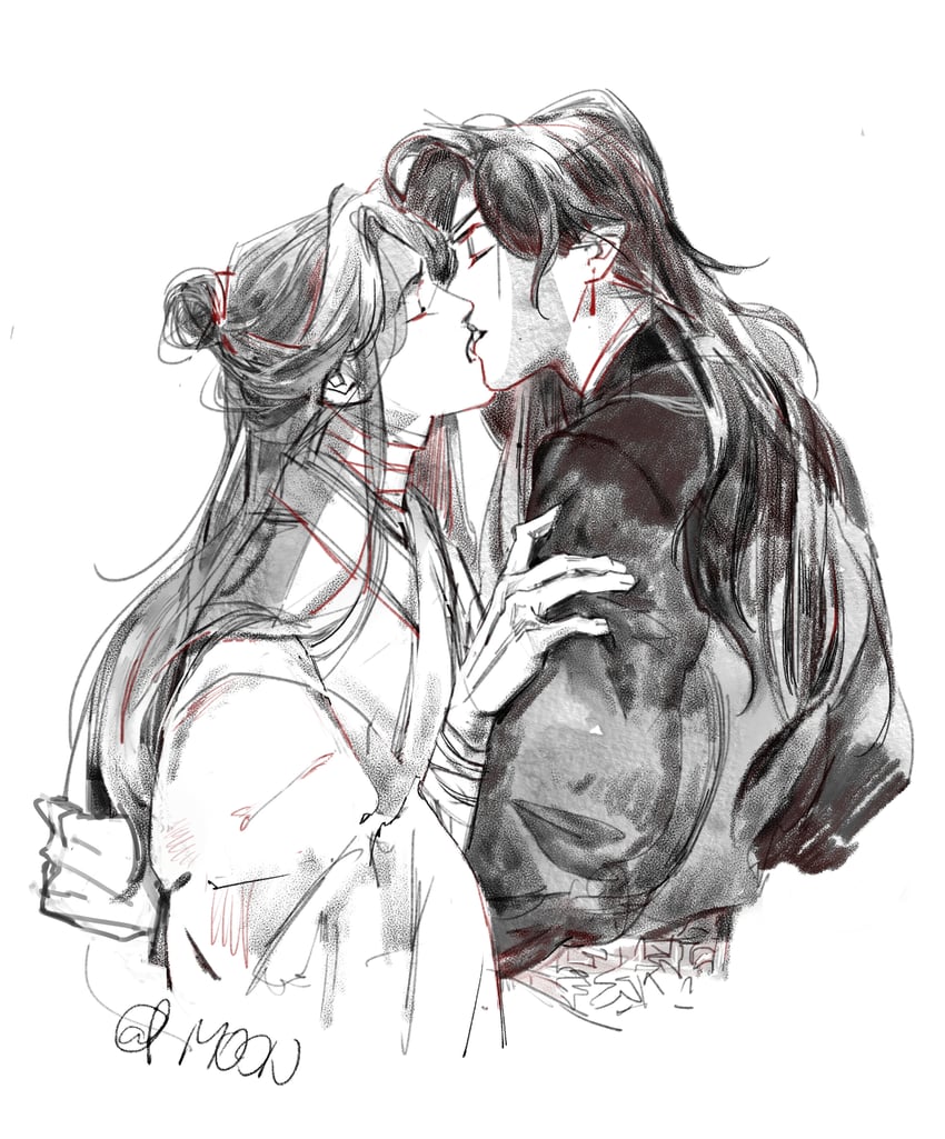 xie lian and hua cheng (tianguan cifu) drawn by mooncakebun