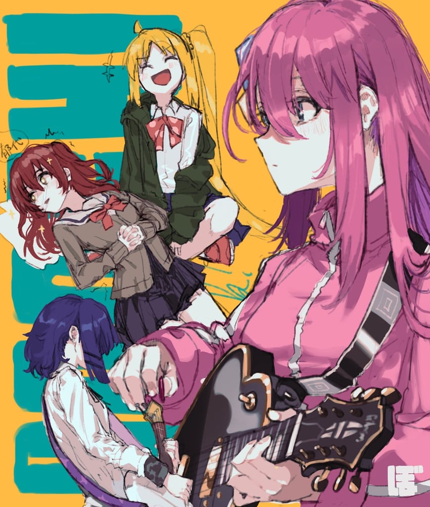 gotoh hitori, kita ikuyo, ijichi nijika, and yamada ryo (bocchi the rock!) drawn by kumonji_aruto