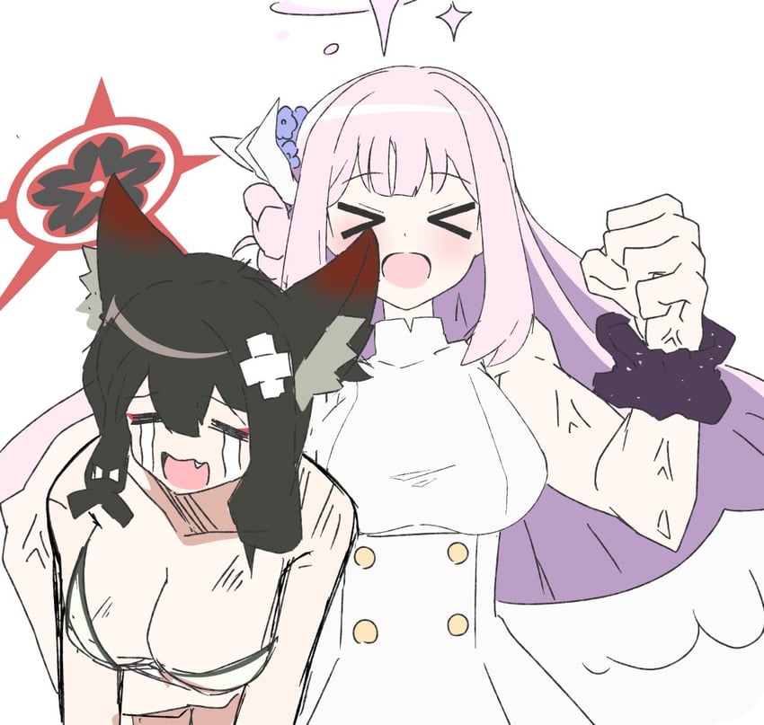 mika and wakamo (blue archive) drawn by kirigakure_(iroiro_tsukauyo)