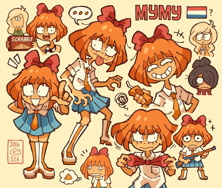 mymy schoppenboer, coco schoppenboer, and maya schoppenboer (ongezellig) drawn by josh-s26