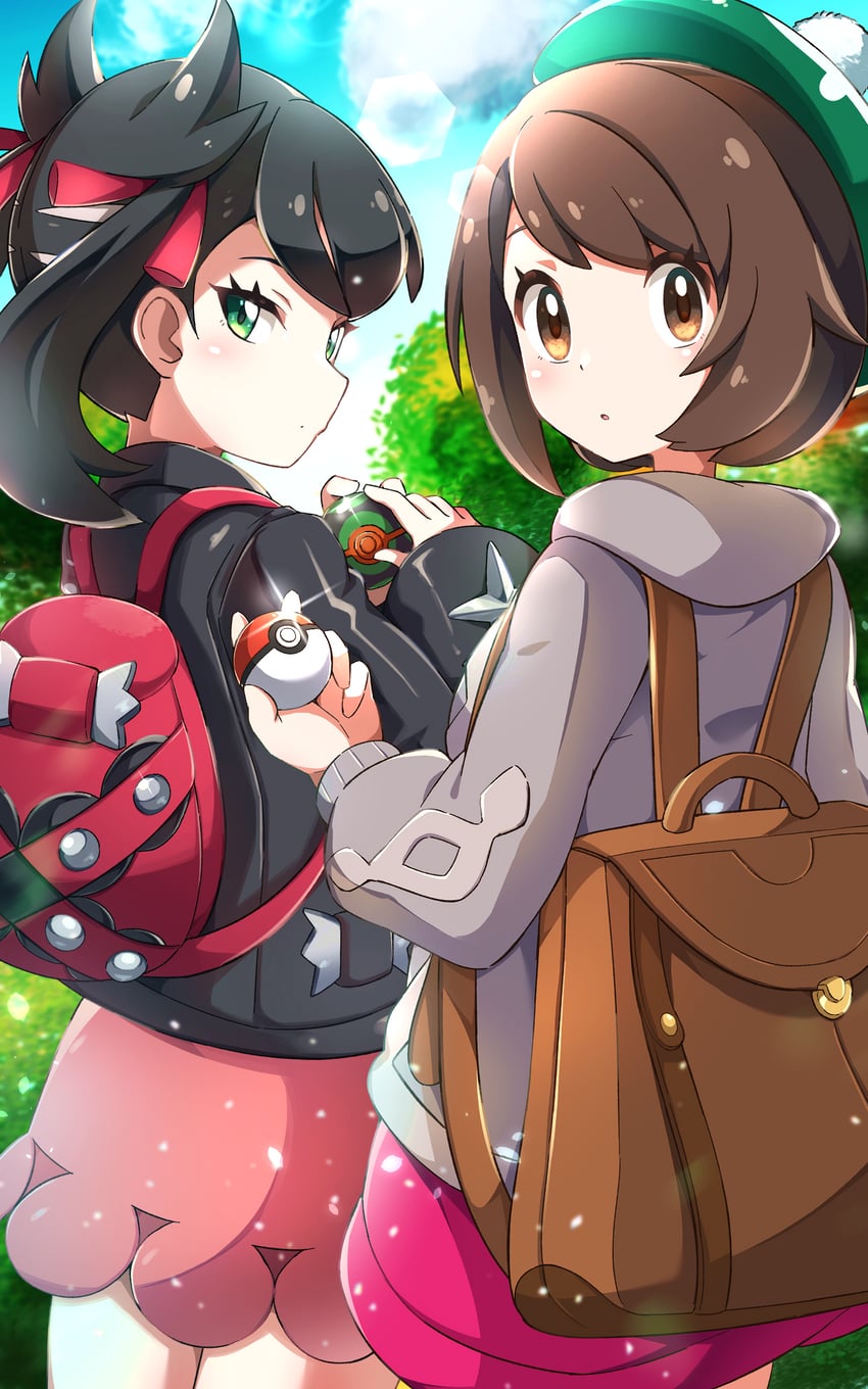 marnie and gloria (pokemon and 1 more) drawn by miyama_(yakinikusushi_the_royal)