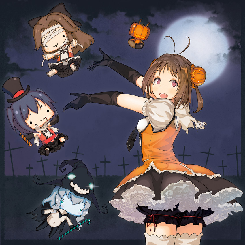 rensouhou-chan, sendai, wo-class aircraft carrier, naka, jintsuu, and 3 more (kantai collection) drawn by kanamura_will