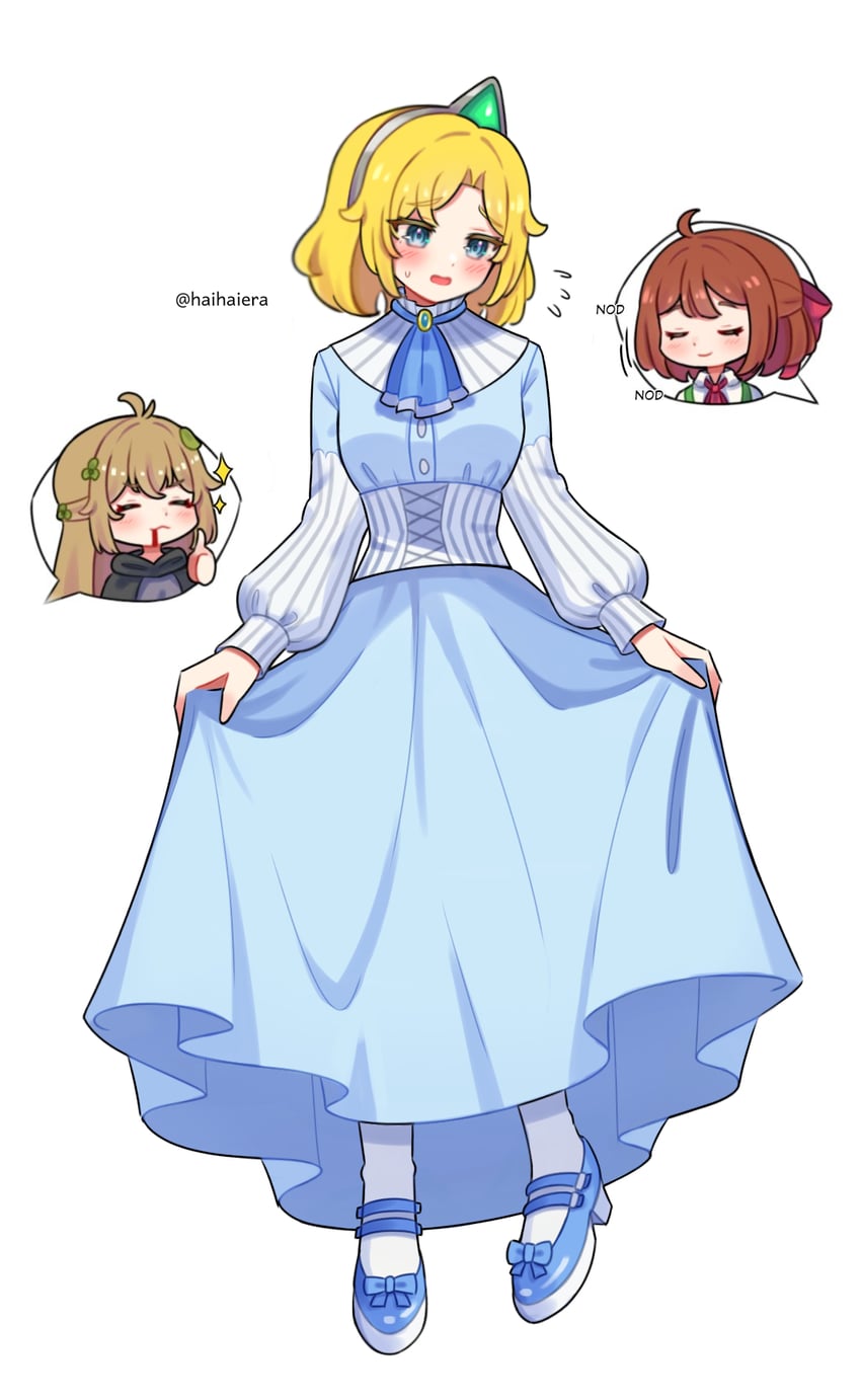 future princess, innkeeper loraine, and future knight (guardian tales) drawn by haihaiera
