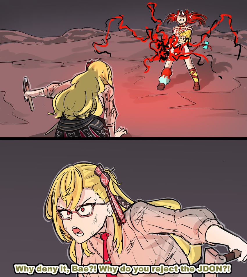 hakos baelz and kaela kovalskia (hololive and 2 more) drawn by dunkemz