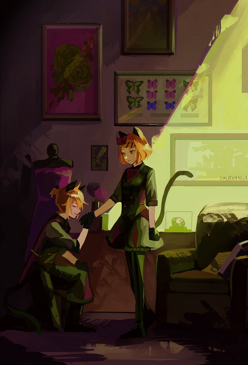 kagamine rin and kagamine len (vocaloid and 1 more) drawn by nunosei