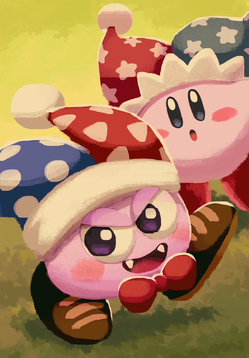 kirby, marx, and mirror kirby (kirby and 1 more) drawn by aruco_co