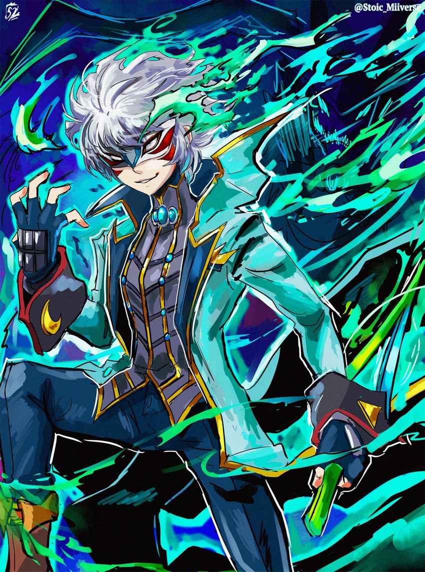 amamiya ren, joker, fierce deity, and arsene (persona and 4 more) drawn by stoic_seraphim