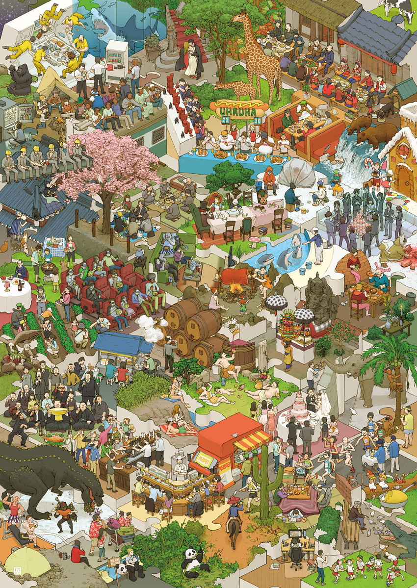 alice, mad hatter, deviljho, march hare, dracula, and 11 more (monster hunter and 6 more) drawn by dattosan