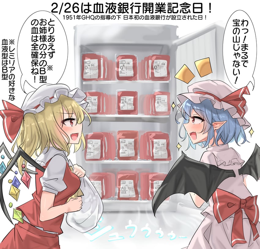 remilia scarlet and flandre scarlet (touhou) drawn by youyume-kun