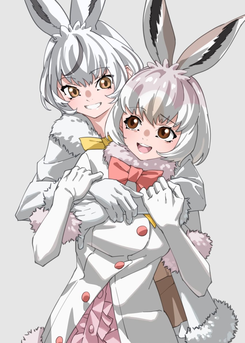 mountain hare and ezo mountain hare (kemono friends) drawn by tanabe_(fueisei)