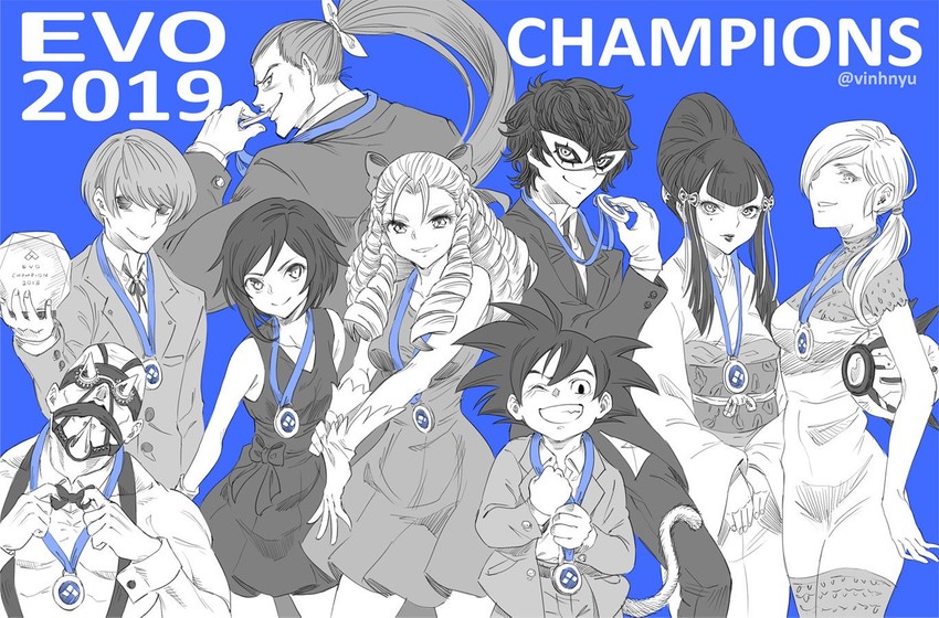 son goku, amamiya ren, ruby rose, kanzuki karin, mishima kazumi, and 12 more (persona and 20 more) drawn by vinhnyu