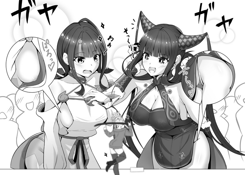 miyamoto musashi, yang guifei, and utsumi erice (fate and 1 more) drawn by kasabuta9500
