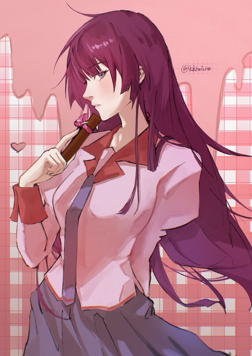 senjougahara hitagi (monogatari and 1 more) drawn by kkheicho