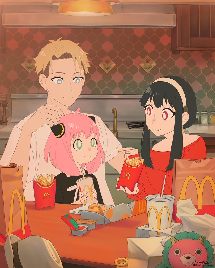 yor briar, anya, twilight, and director chimera (spy x family and 2 more) drawn by dismaiden