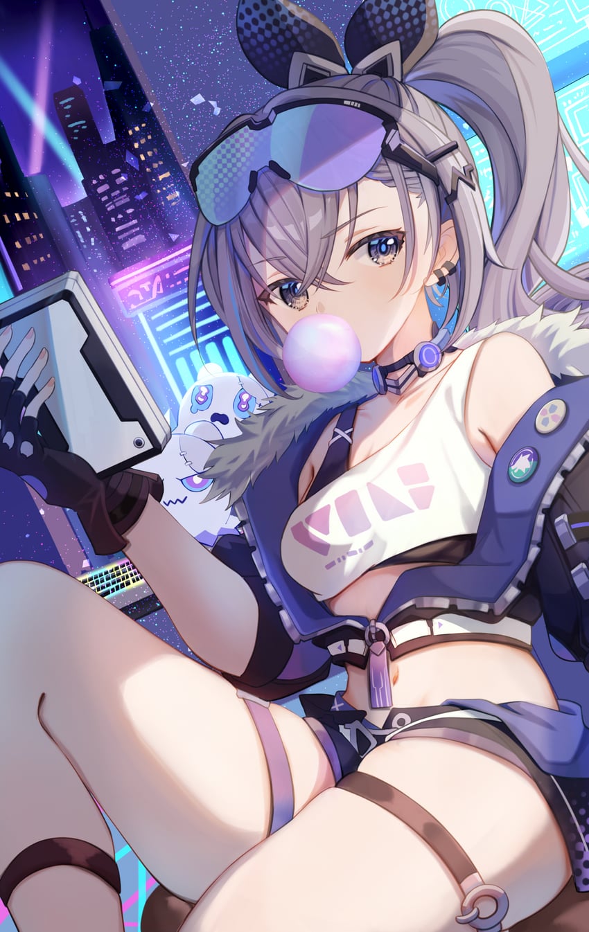 silver wolf (honkai and 1 more) drawn by marekamico