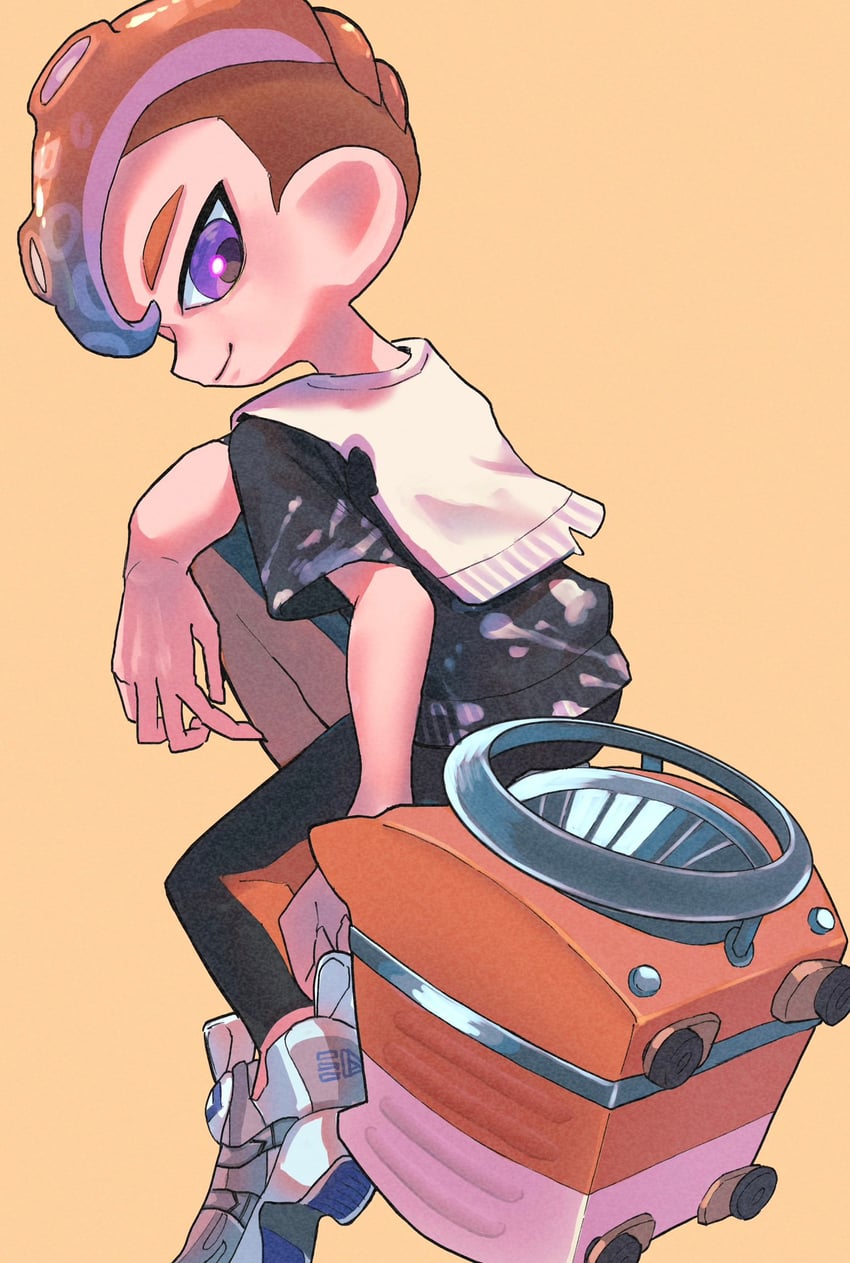 octoling player character and octoling boy (splatoon and 1 more) drawn by nastar_r0