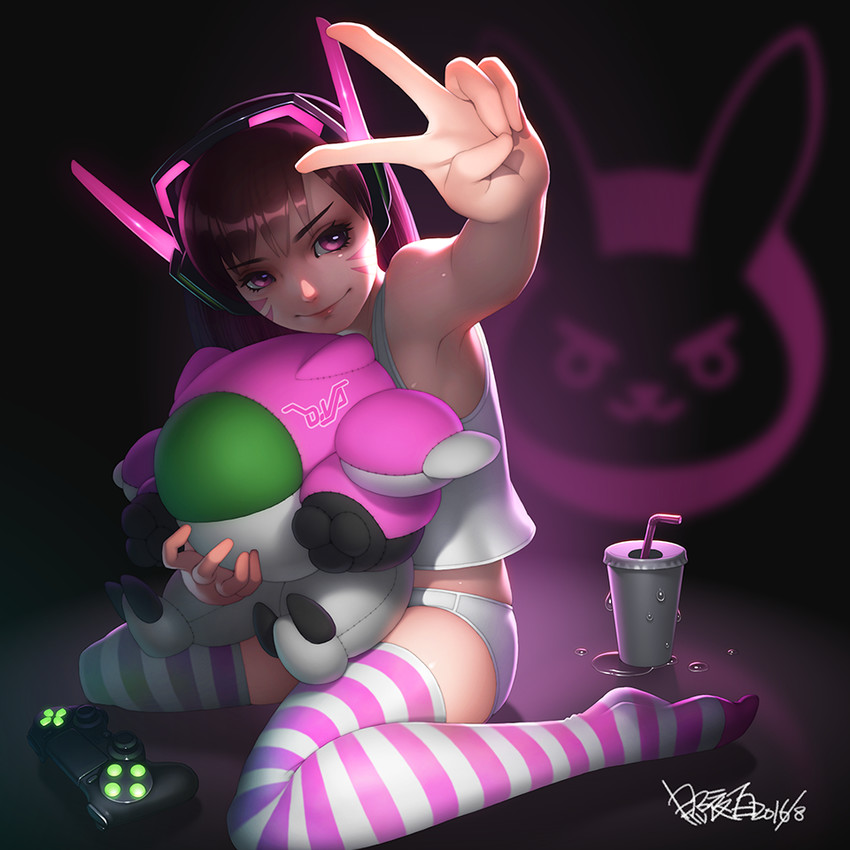 d.va (overwatch and 1 more) drawn by zhaoyebai