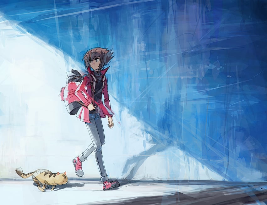 yuki judai (yu-gi-oh! and 1 more) drawn by moribuden