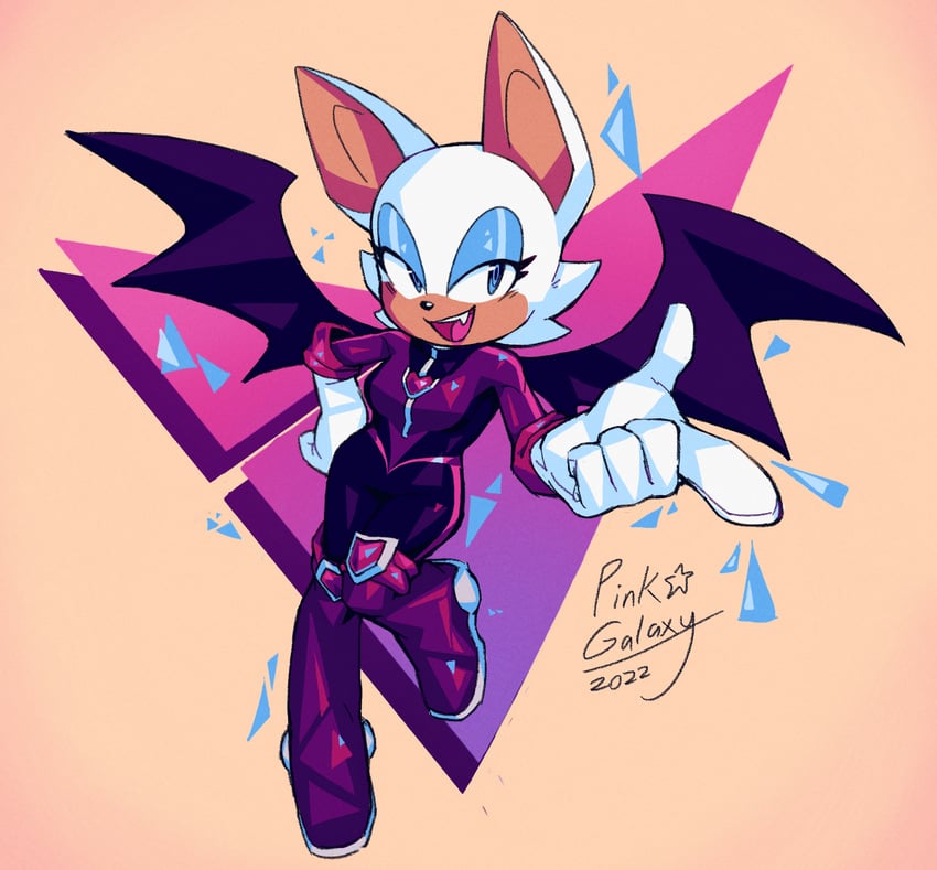 rouge the bat (sonic and 1 more) drawn by thepinkgalaxy55