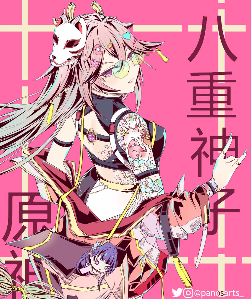 raiden shogun and yae miko (genshin impact) drawn by panosarts