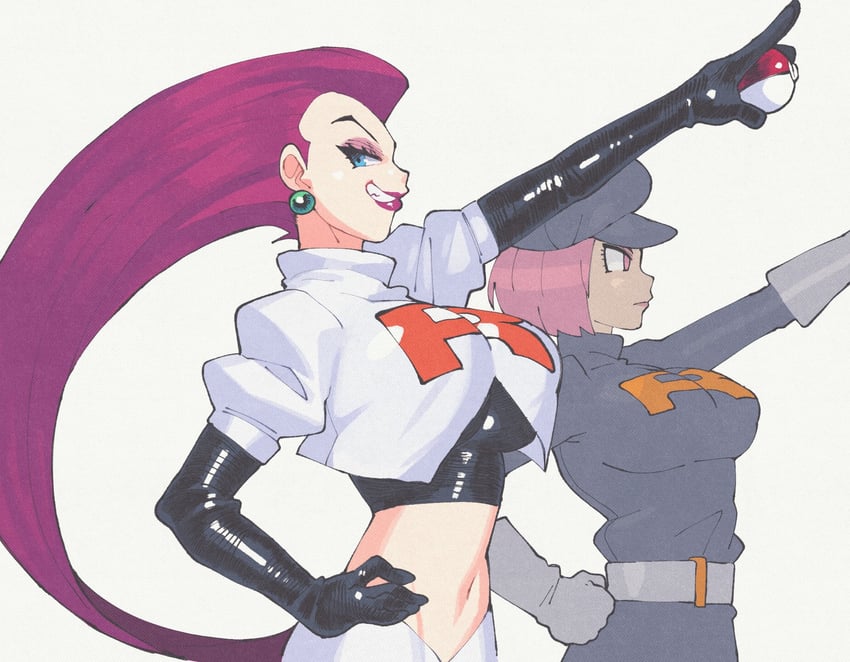 jessie and team rocket grunt (pokemon and 1 more) drawn by inkerton-kun