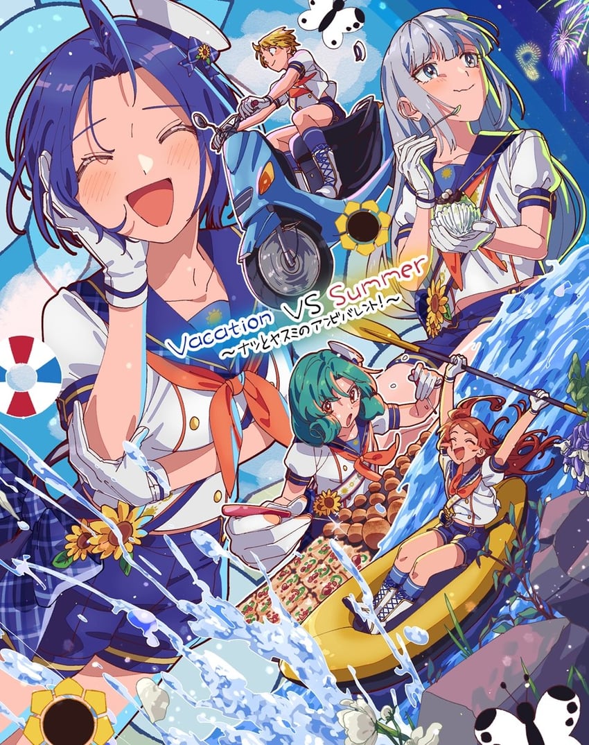 producer, miura azusa, p-head producer, shiraishi tsumugi, tokugawa matsuri, and 2 more (idolmaster and 2 more) drawn by hoyaza1561