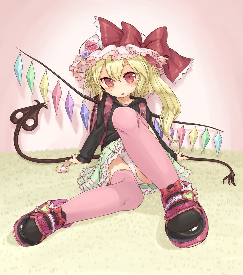flandre scarlet (touhou) drawn by usou_(aomidori) and yassy