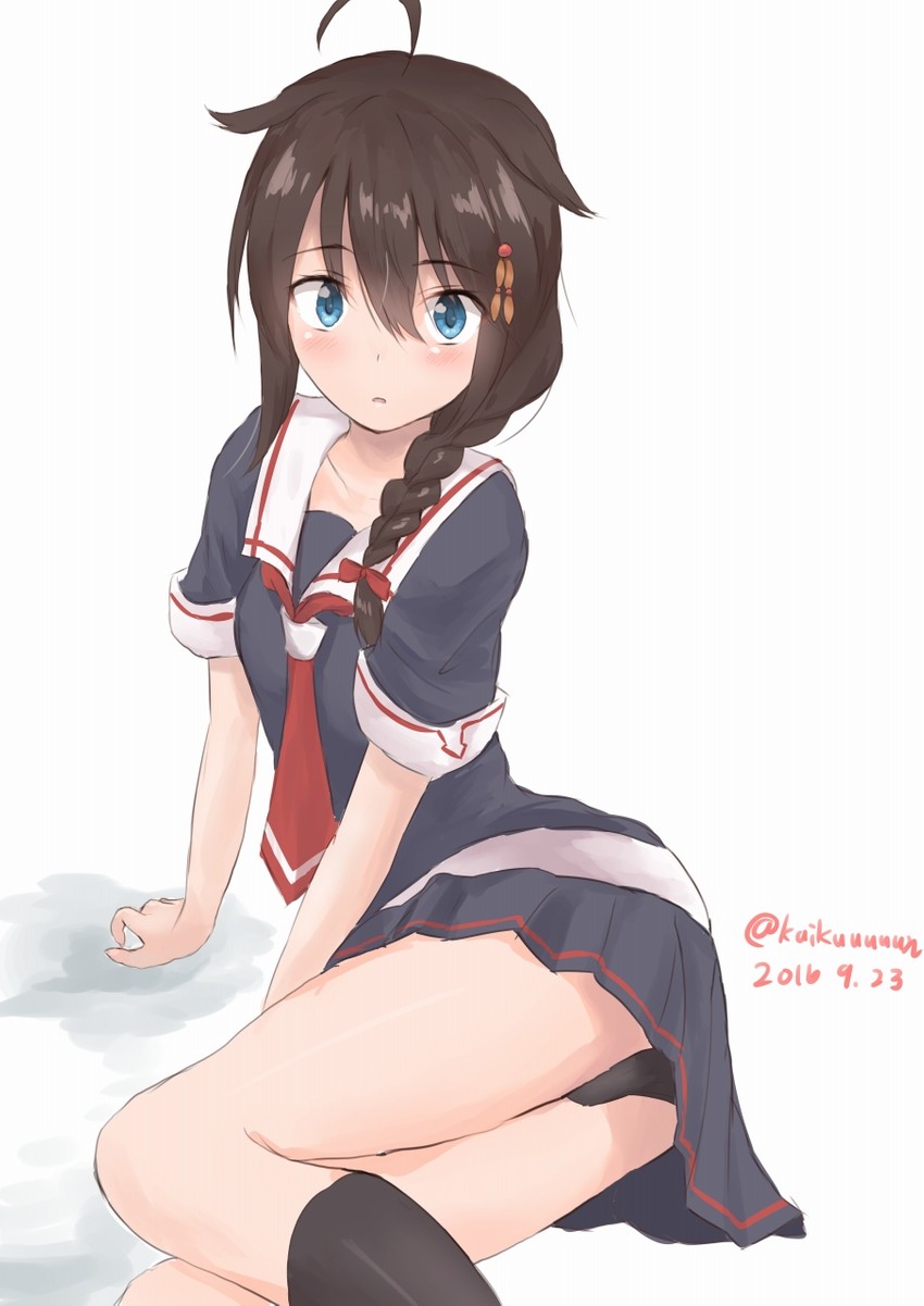 shigure and shigure kai ni (kantai collection) drawn by kei201107