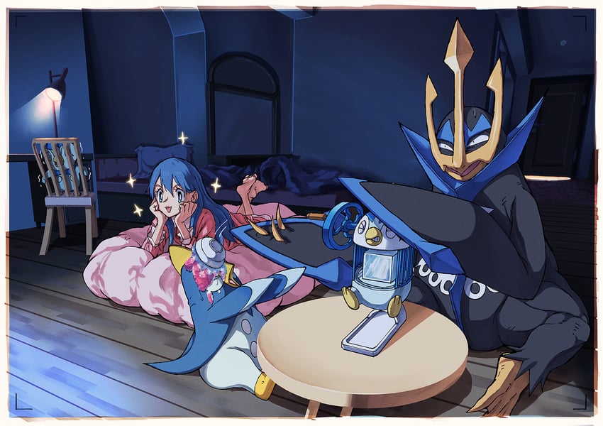 dawn, piplup, empoleon, and prinplup (pokemon and 1 more) drawn by how_long
