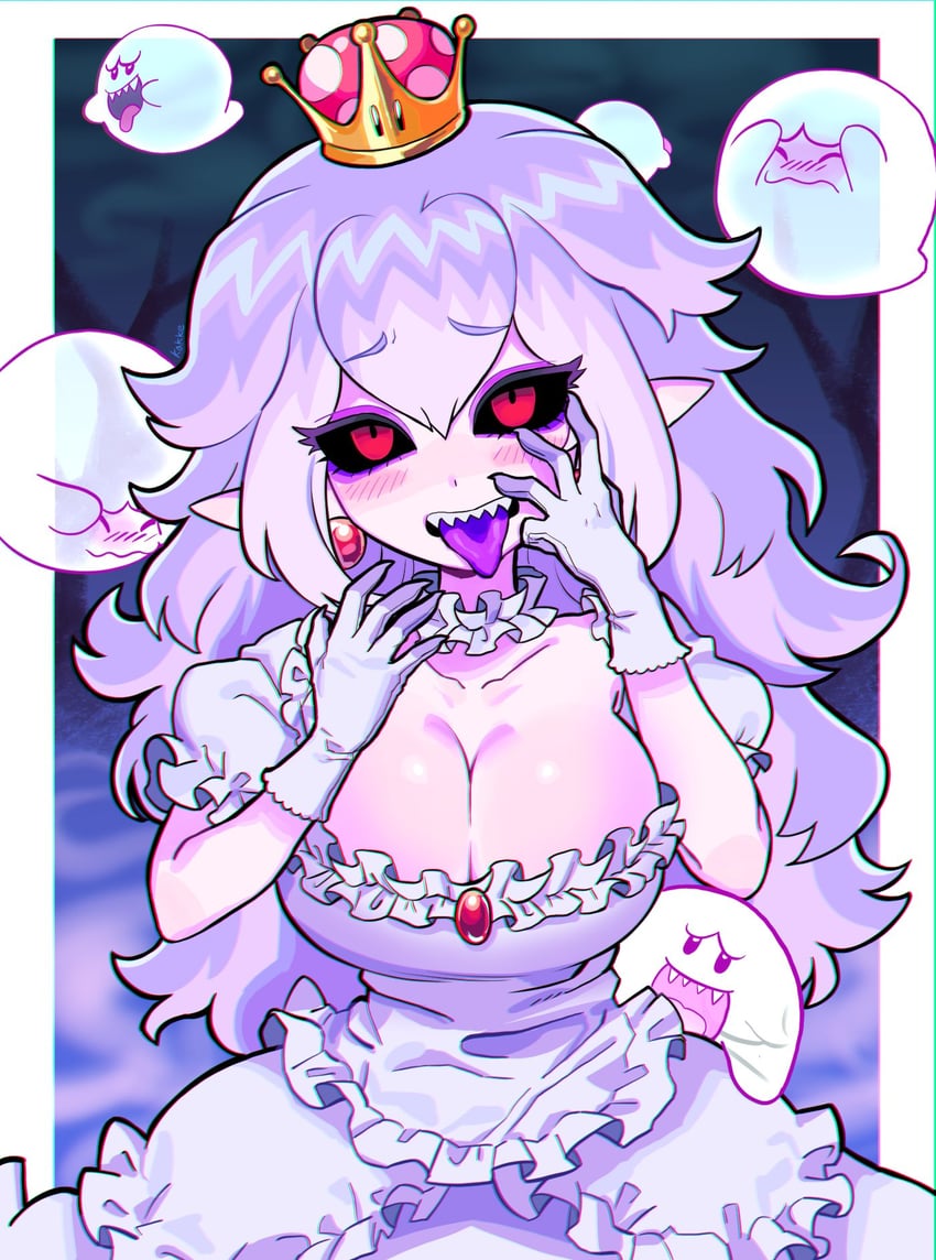 princess king boo and boo (mario and 2 more) drawn by satanmanse