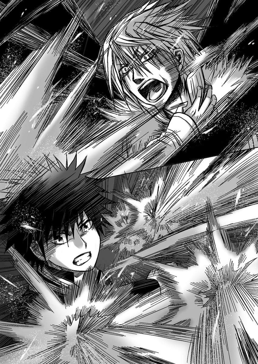 kamijou touma and accelerator (toaru majutsu no index and 1 more) drawn by tapi_oka@kankore