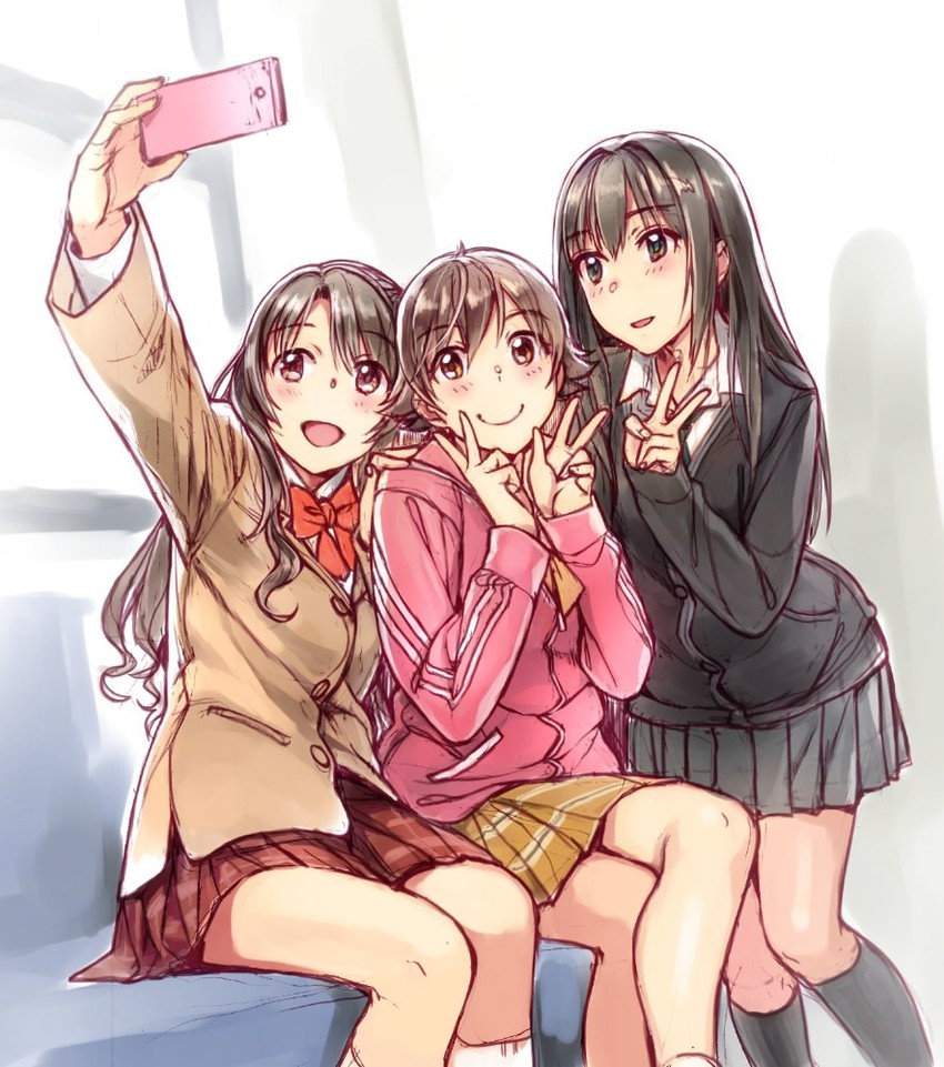 shibuya rin, shimamura uzuki, and honda mio (idolmaster and 1 more) drawn by nekomata_naomi